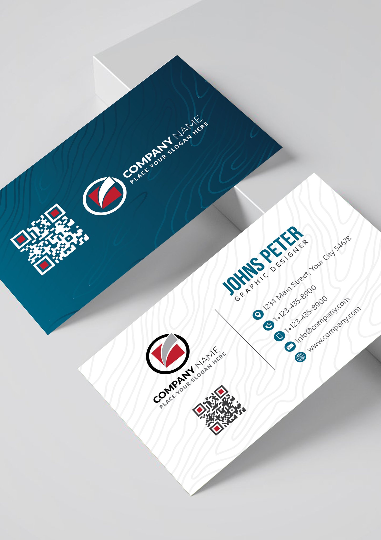 Clear Corporate Business Card Template Gradient Blue